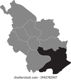 Black location map of the Kölner Porz district inside the German city of Cologne, Germany