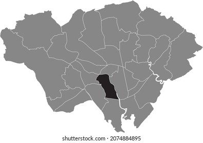 Black location map of the Riverside electoral ward inside gray urban districts map of the Welsh capital city of Cardiff, United Kingdom