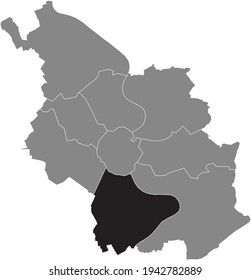 Black location map of the Kölner Rodenkirchen district inside the German city of Cologne, Germany