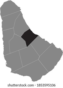 Black location map of Saint Joseph parish inside gray map of Barbados