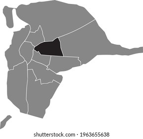 Black location map of the Sevillian San Pablo-Santa Justa district inside the Spanish regional capital city of Seville, Spain