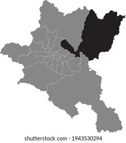 Black location map of the Sofian Kremikovtsi district inside the Bulgarian city of Sofia, Bulgaria