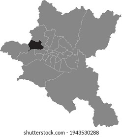 Black location map of the Sofian Lyulin district inside the Bulgarian city of Sofia, Bulgaria