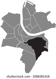 Black location map of the St. Alban District inside gray urban districts map of the Swiss regional capital city of Basel, Switzerland