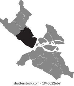 Black Location Map Of The Stockholmer Bromma District Inside Swedish Capital City Of Stockholm, Sweden