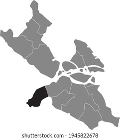 Black location map of the Stockholmer Skärholmen district inside Swedish capital city of Stockholm, Sweden