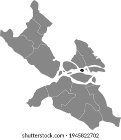 Black location map of the Stockholmer Gamla stan district inside Swedish capital city of Stockholm, Sweden