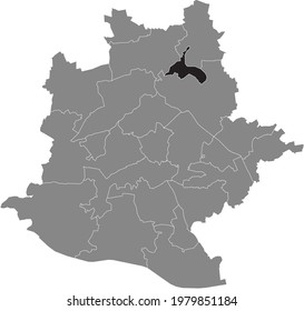 Black location map of the Stuttgarter Stadtbezirk Münster district inside the German regional capital city of Stuttgart, Germany