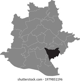 Black location map of the Stuttgarter Stadtbezirk Sillenbuch district inside the German regional capital city of Stuttgart, Germany