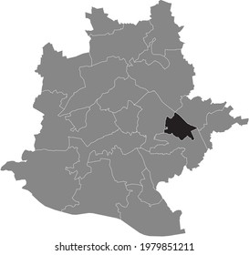 Black location map of the Stuttgarter Stadtbezirk Wangen district inside the German regional capital city of Stuttgart, Germany