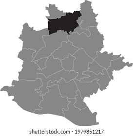 Black location map of the Stuttgarter Stadtbezirk Zuffenhausen district inside the German regional capital city of Stuttgart, Germany