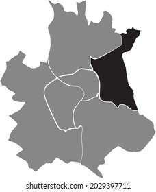 Black location map of the Toulousain Sector 4 - Toulouse Est (East) district inside the French regional capital city of Toulouse, France