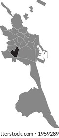 Black location map of the Valencian Jesús district inside the Spanish regional capital of Valencia, Spain