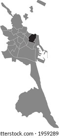 Black location map of the Valencian Algirós district inside the Spanish regional capital of Valencia, Spain