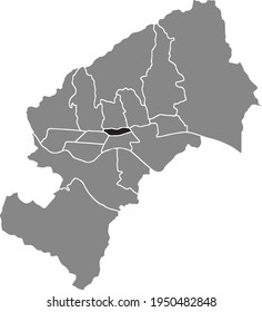 Black Location Map Of The Zagrabian Donji Grad District Inside The Croatian Capital Of Zagreb, Croatia