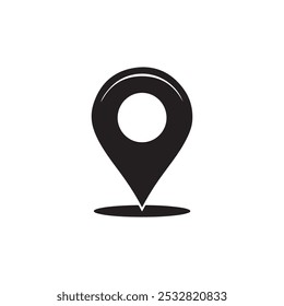 Diseño de icono de marcador de ubicación negro