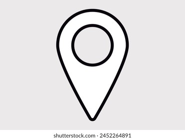 Schwarzes Ortsmarkensymbol auf der Karte.