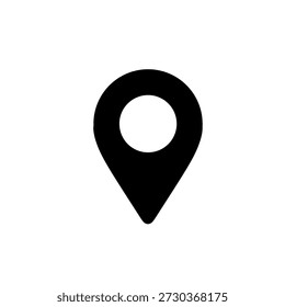 Black Location Pin Icon Map Marker GPS Pointer Symbol