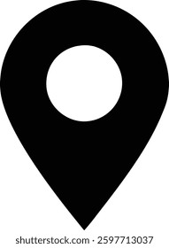 Black Location Pin Icon Vector