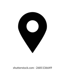 Ilustración negra del marcador del mapa del Vector del icono del Pin de la Locación
