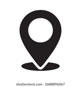 Ícone de marcador preto do mapa de localização