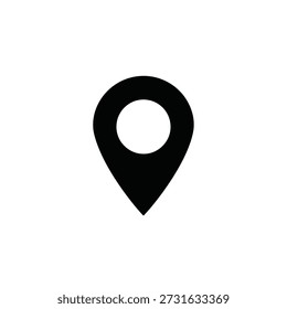 Black location pin marker flat design vector illustration scalable graphic