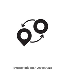 black location pin spinning around the circle