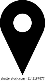 Black Location Pointer Pin or You Are Here Marker Sign Icon. Vector Image.