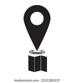 Black Location pointing icon vector. Map location pointing vector. Map mark icon vector illustration.
