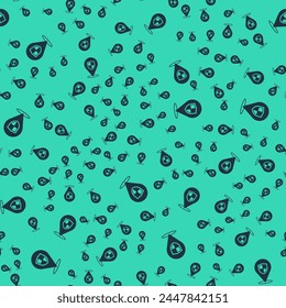 Black Location shield icon isolated seamless pattern on green background. Insurance concept. Guard sign. Security, safety, protection, privacy concept.  Vector