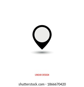 Black location sign on a white background. Vector graphics.