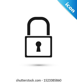 Black Lock icon isolated on white background. Padlock sign. Security, safety, protection, privacy concept.  Vector Illustration