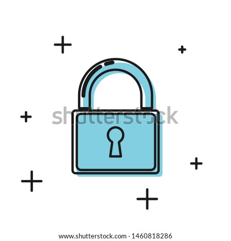Black Lock icon isolated on white background. Padlock sign. Security, safety, protection, privacy concept.  Vector Illustration