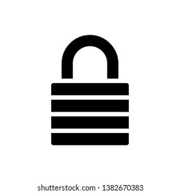 Black Lock icon isolated. Padlock sign. Security, safety, protection, privacy concept. Vector Illustration