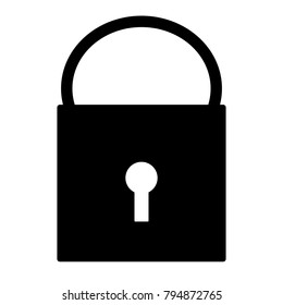 Black lock icon with lockscrew. For website payment. security cyber check or unlock password field. Vector illustration isolated on white background