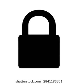 A black lock icon symbolizing security, privacy, protection, safety, encryption, access control, safeguarding, and confidentiality in digital and physical contexts.