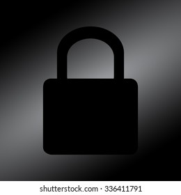 Black lock icon - vector