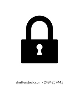 Black lock icon. Vector graphics