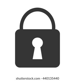 black lock icon with white key space over isolated background,vector illustration