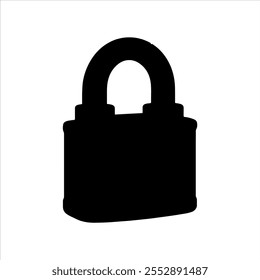 Black  lock key silhouette vector illustration on white background