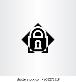 Black Lock Logo Icon Symbol Design Stock Vector (Royalty Free ...