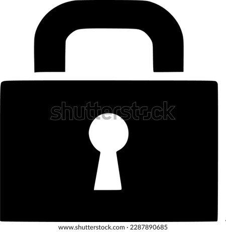 black lock switch to unlock icon, simple information security flat design vector pictogram vector for app ad logotype web website button ui ux interface elements isolate on white background
