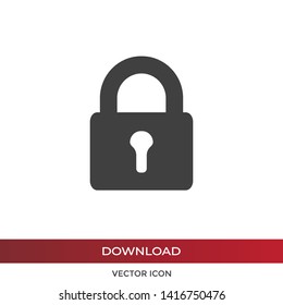 Black lock vector icon in modern design style for web site and mobile app