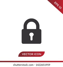 Black lock vector icon in modern design style for web site and mobile app