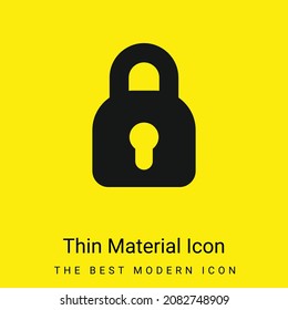 Black Locked minimal bright yellow material icon