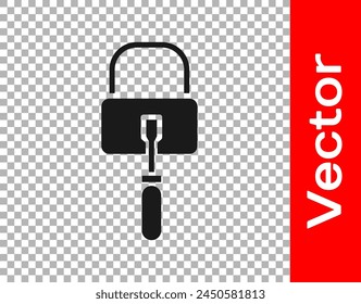 Black Lockpicks or lock picks for lock picking icon isolated on transparent background.  Vector Illustration