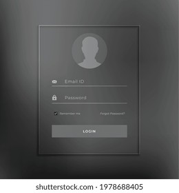 black login page template in minimal style