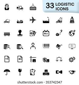 Black logistic icons