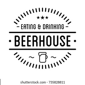 Black logo. Beer house label template.