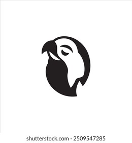 black logo bird and white background.